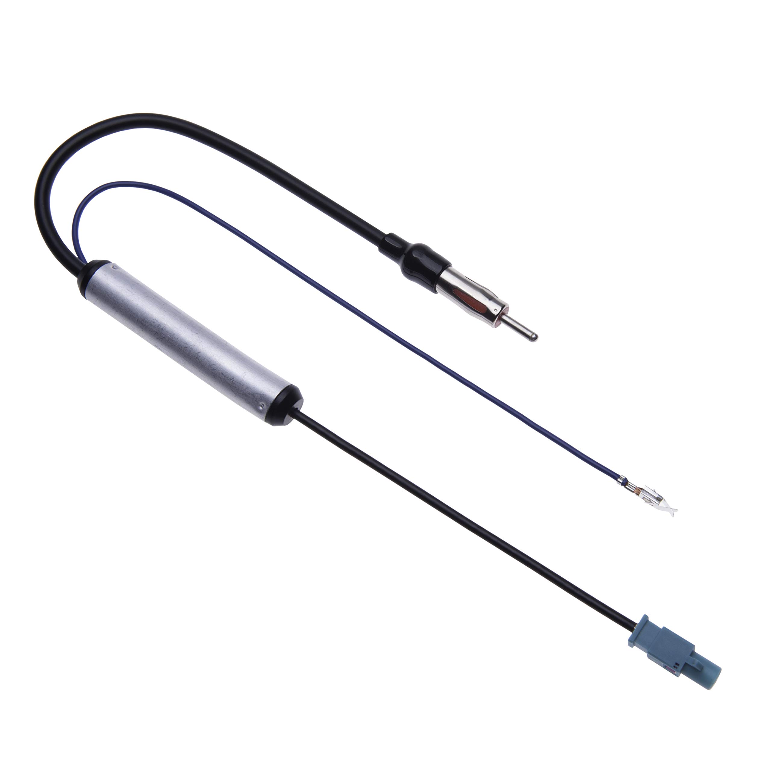 Keple Diversity Radio Antenna Fakra Adapter - Car Stereo Amplified Antenna Connector for Audi A4/S4 2009-2014 | Fakra Male to DIN Male Plug | Enhanced FM/AM Radio Reception for Aftermarket Car Audio Systems