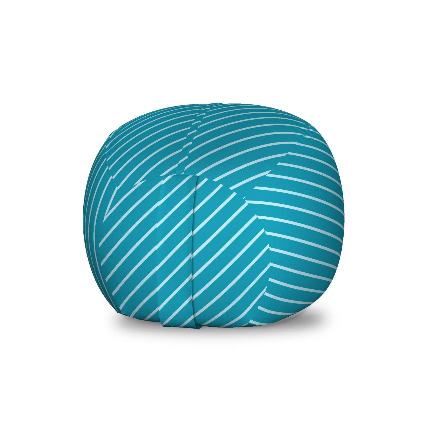 Ambesonne Geometric Toy Storage Bag Chair - Diagonal Striped Pattern in Mediterranean Blue & Teal | Washable Stuffed Animal Organizer for Kids' Room | Perfect for Nursery, Playroom & Travel Adventures
