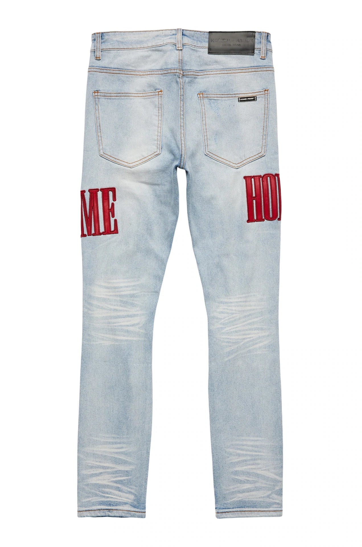 Men's & Women's Letterman Denim Jacket - Blue with Red Letters - Vintage Style Varsity Jacket for Casual Wear & School Spirit