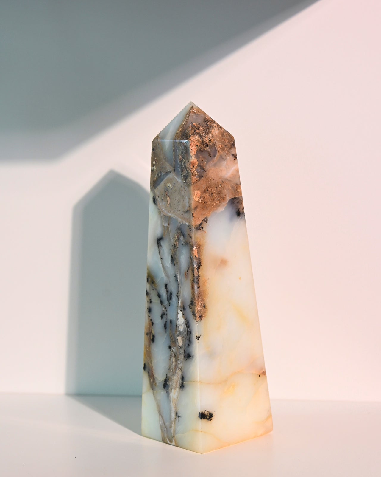 7 Inch Peruvian Blue Opal Tower - Genuine Healing Crystal for Meditation, Reiki & Home Decor | Natural Stone Spiritual Gift