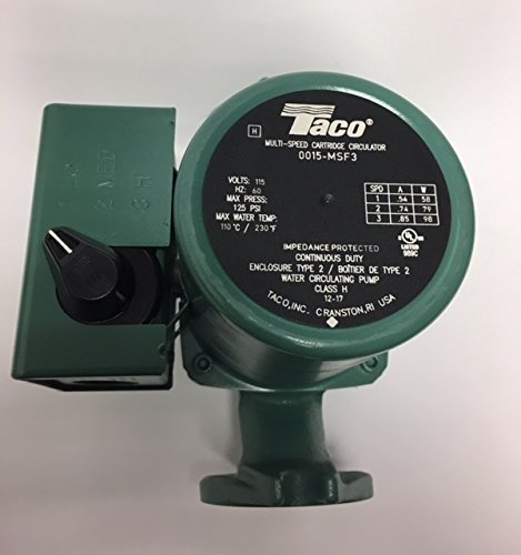 Taco 0015-MSF3 3-Speed Cast Iron Circulator Pump 115V OEM Replacement - Ideal for Hydronic Heating, Boiler Systems & Hot Water Recirculation