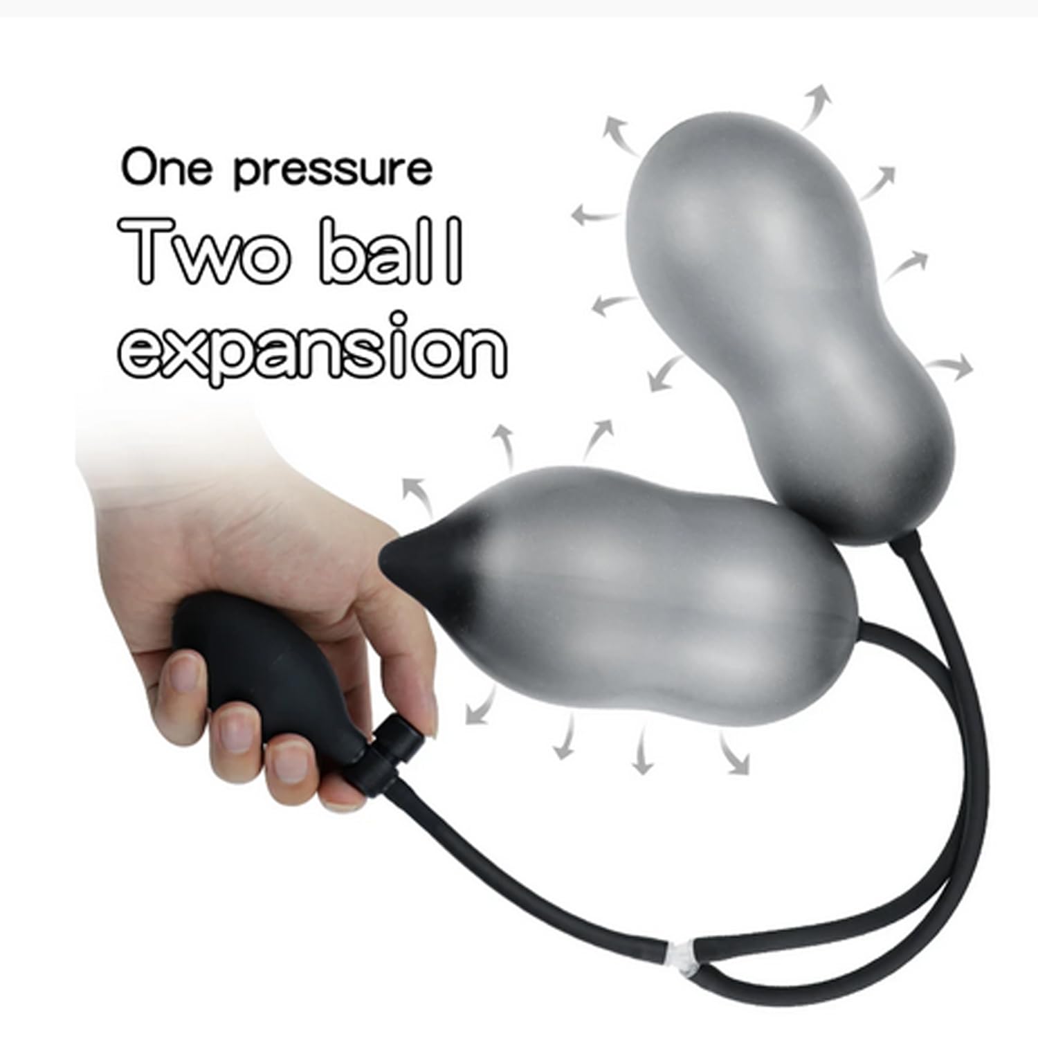 Inflatable Anal Plug - Silicone Double Head Butt Plug for SM Massage & Anal Stimulation | Stretching Dilator Sex Toy for Women, Men & Couples | Perfect for BDSM Play, Couples Intimacy & Solo Pleasure