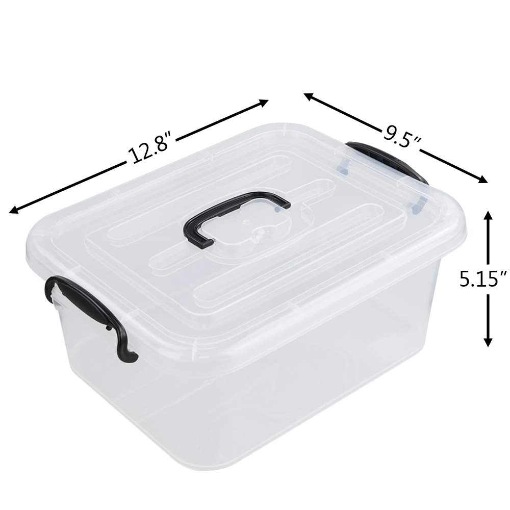 Idomy 8 Liter Plastic Storage Latch Box - Clear Stackable Food Containers with Secure Lids (2-Pack) - Perfect for Pantry Organization, Meal Prep & Home Storage Solutions