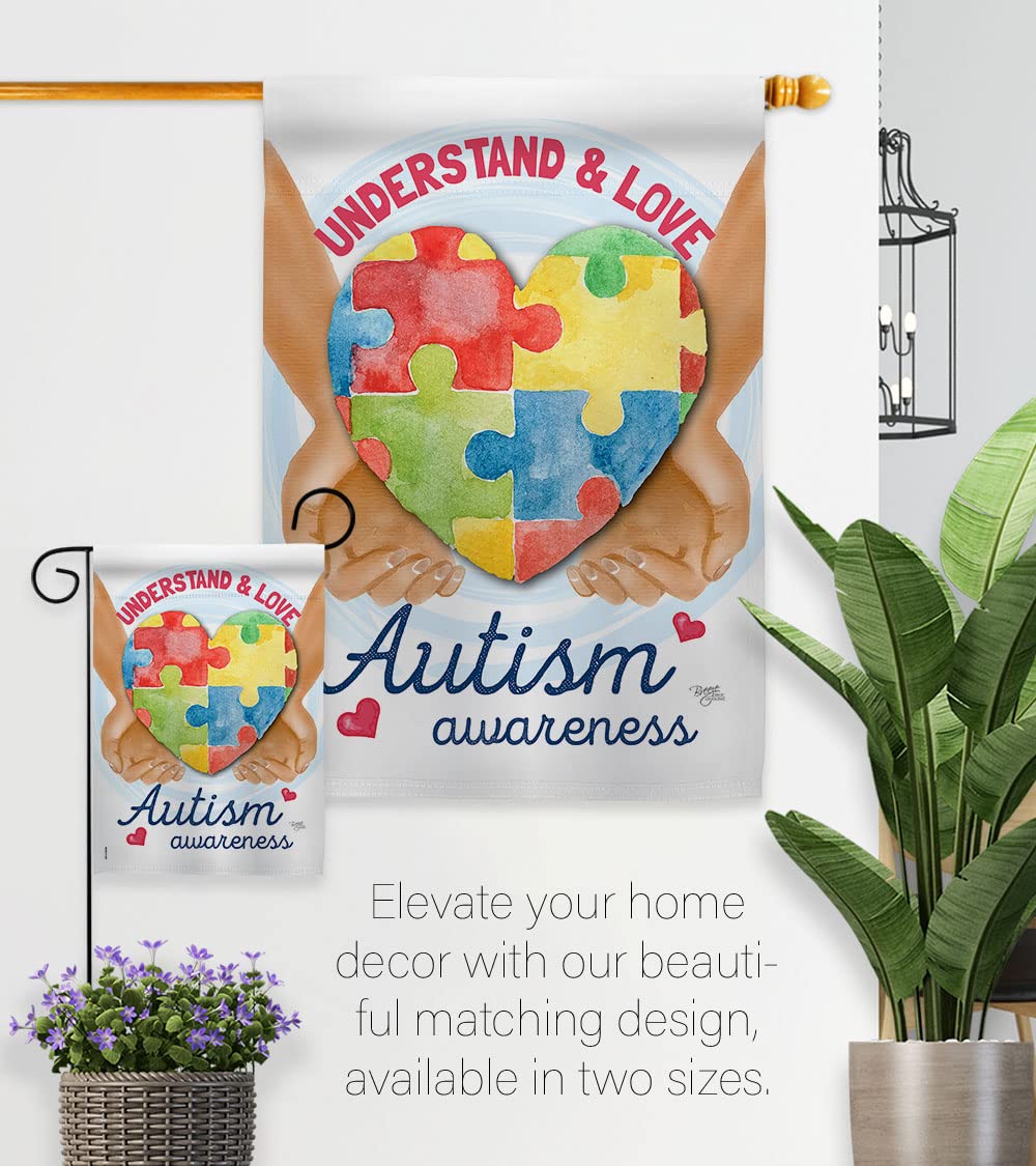 Autism Awareness House Flag 28x40in - Inspirational Support Decor for Outdoor & Indoor