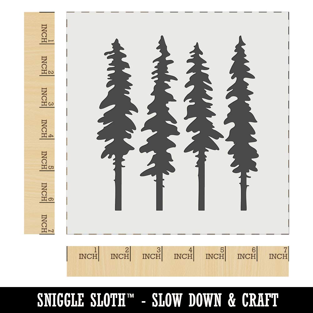 7.0 Inch Tall Fir Trees Wall Cookie DIY Craft Reusable Stencil - Perfect for Holiday Baking, Cake Decorating & Christmas Cookie Making