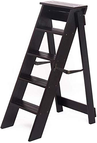 KAZUP Foldable Wooden Step Stool for Home - Multifunctional Climbing Stool, Solid Wood Step Ladder Chair for Kitchen, Bathroom & Kids - Indoor Non-Slip Safety Stool for Reaching High Shelves
