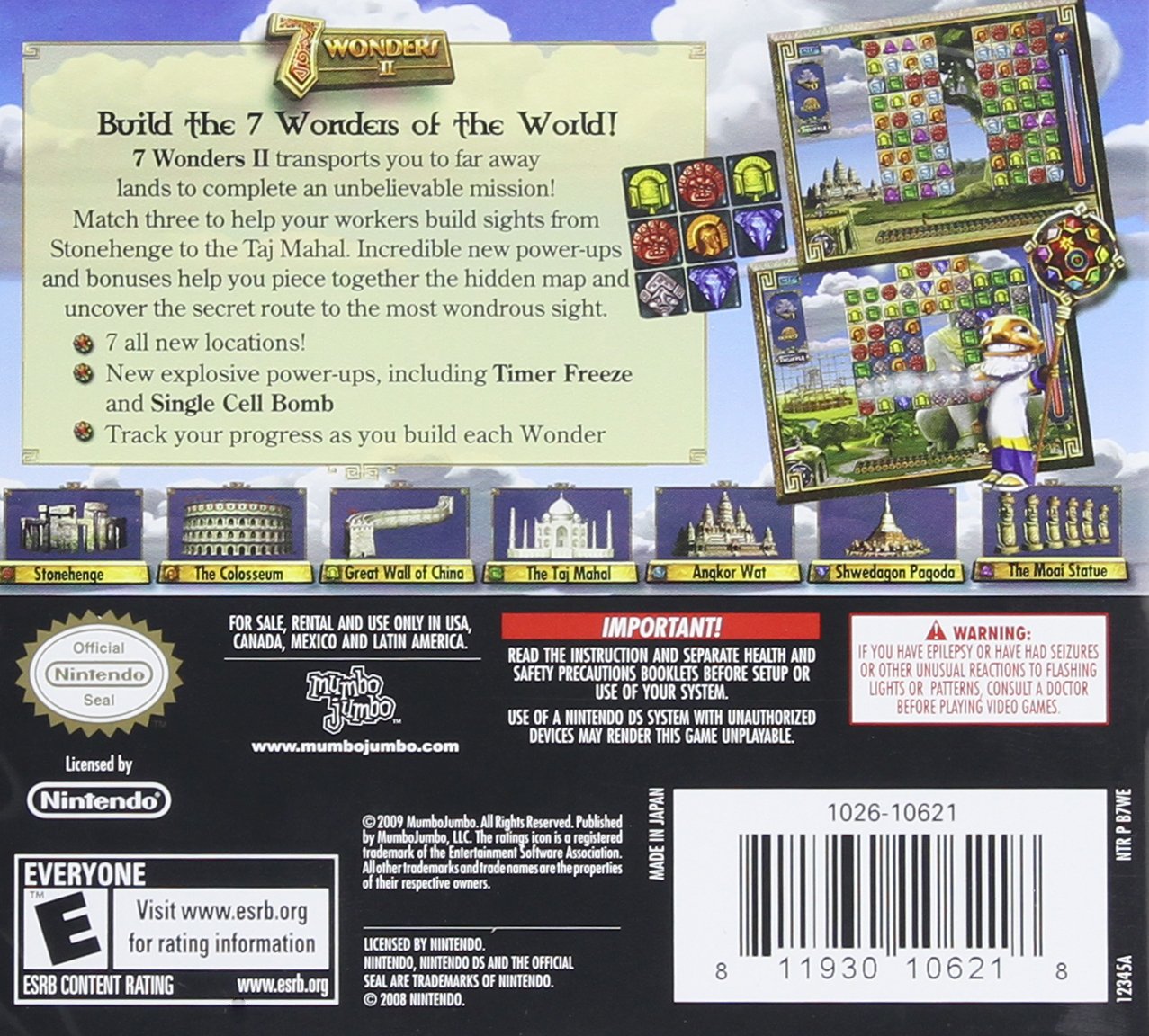 7 Wonders 2 Game for Nintendo DS - Puzzle Adventure & Strategy Game for Kids & Adults - Perfect for Travel, Family Game Night & Brain Training