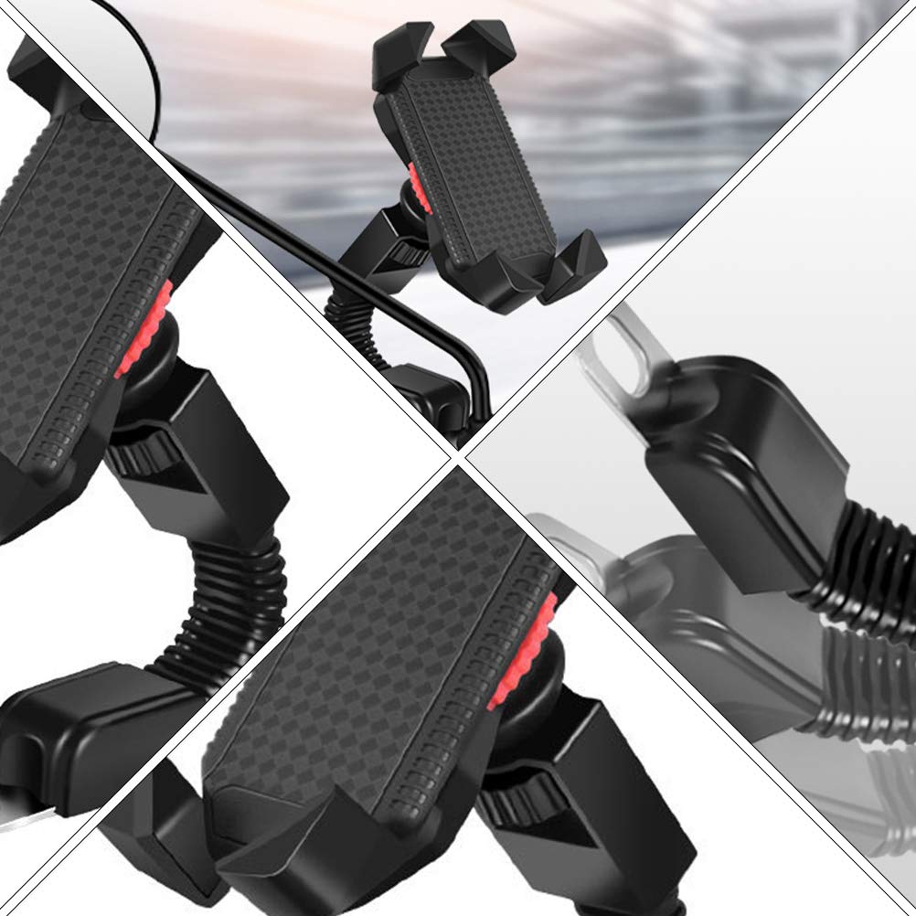 BESPORTBLE Universal Motorcycle Phone Mount - Adjustable Bike Phone Holder for GPS Navigation, Electric Bicycle & Motorbike - Durable Rearview Mirror Phone Stand for Safe Riding & Commuting