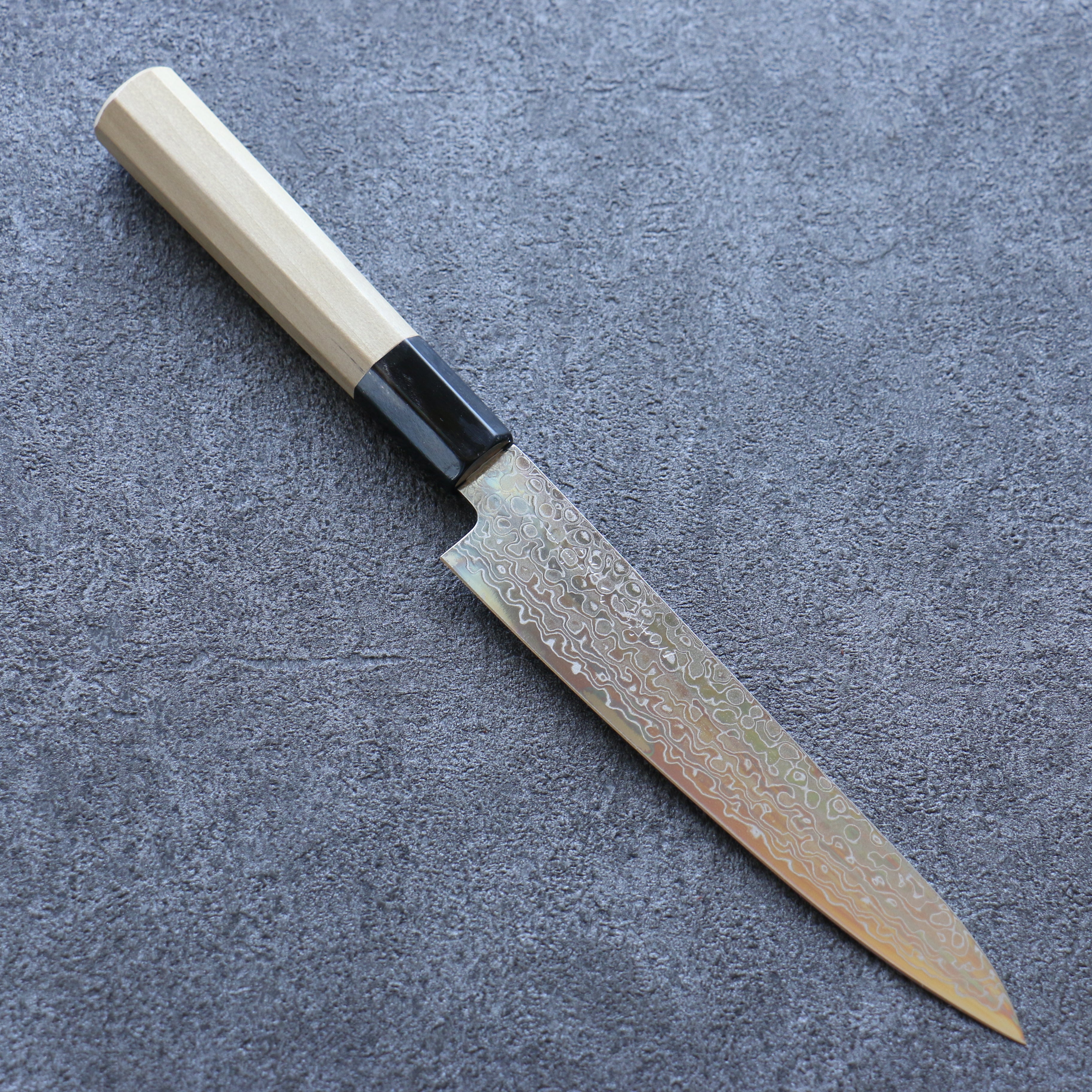 Premium Misuzu AUS10 Damascus Steel 150mm Petty Knife - Handcrafted Magnolia Wood Handle - Razor Sharp Japanese Utility Knife for Slicing, Dicing & Precision Kitchen Tasks