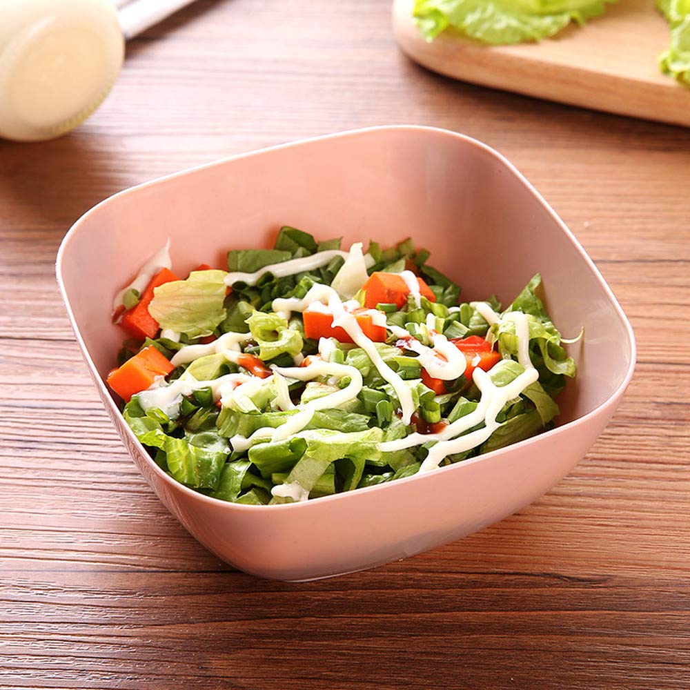 Colorful Square Plastic Fruit Bowl - Eco-Friendly Food-Grade Salad & Snack Serving Dish for Fruits, Nuts, Candy - Perfect for Parties, Picnics & Kitchen Storage
