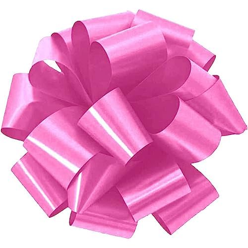 PMU Pom-Pom Pull-Apart Bows - 5 Inch Baby Pink Wedding Ribbon Bows (10/pkg) for Gift Wrapping, Flower Arrangements & Basket Decorations - Perfect for Weddings, Birthdays, Anniversaries & Baby Showers