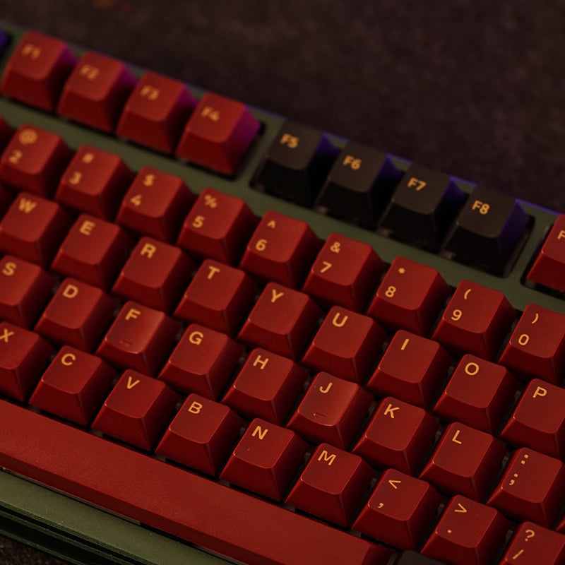 ACGAM Red Samurai Theme PBT Cherry Profile Keycap Set - 159 Keys for Mechanical Keyboards - Perfect for Gaming, Typing & Custom Builds