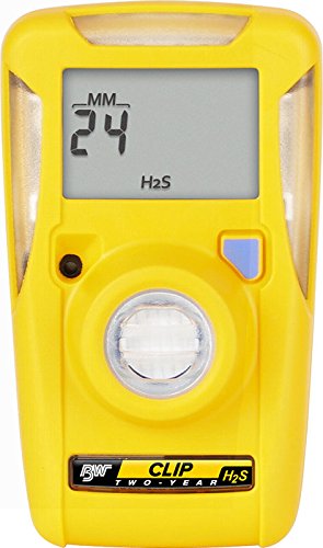 BW Technologies BWC2-H515 BW Clip Single Gas H2S Monitor (5/15ppm) - Portable Hydrogen Sulfide Detector for Oil & Gas, Wastewater, and Industrial Safety Applications