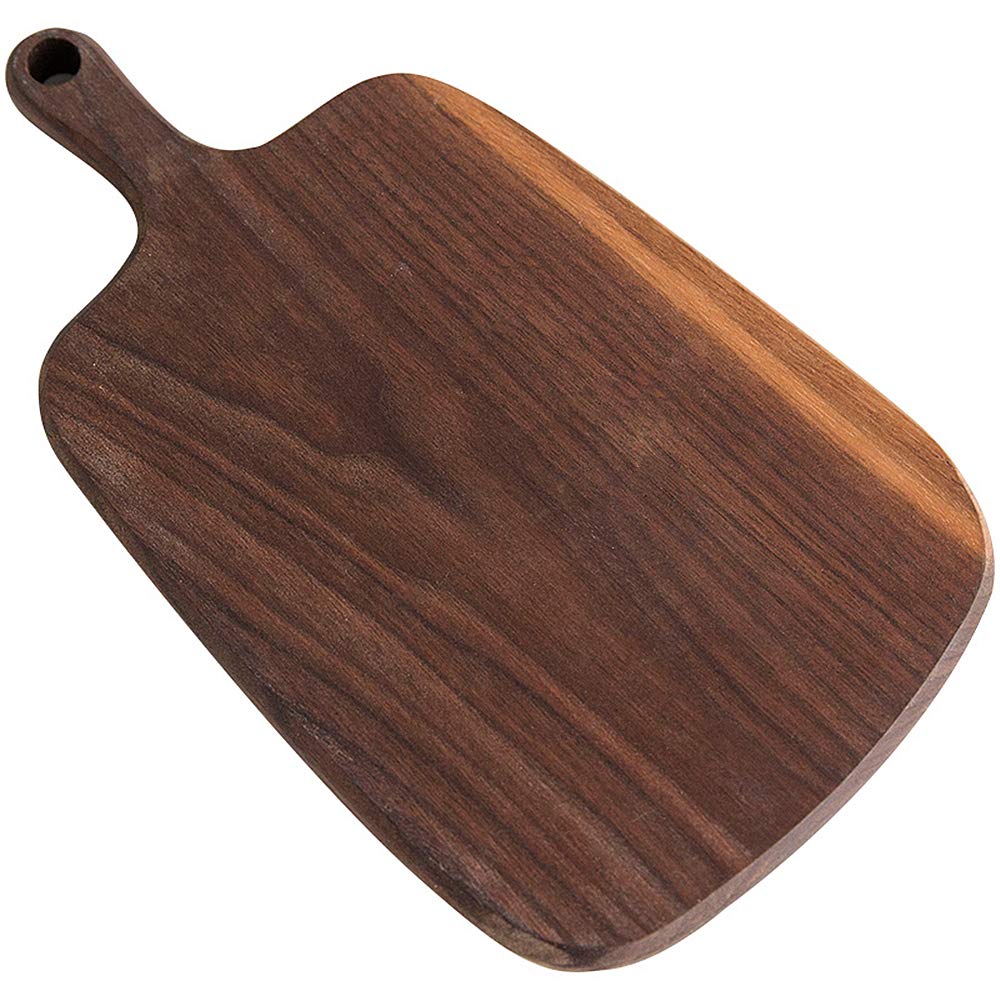 Premium Walnut Wood Cutting Board with Handle - 10.2 x 5.9 Inch American Hardwood Chopping Board for Kitchen, Serving Tray for Bread, Cheese, Charcuterie & Pizza - Perfect for Entertaining, Rustic Kitchen Decor & Gift Giving