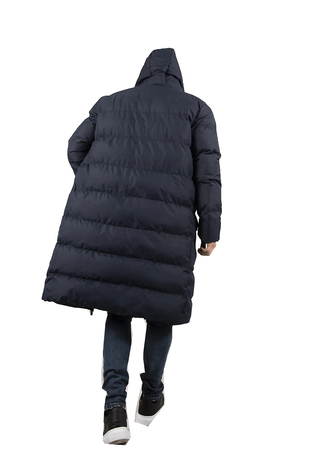 Aarhon Men's Longline Winter Jacket with Hood - UK S-XXL for Outdoor Adventures