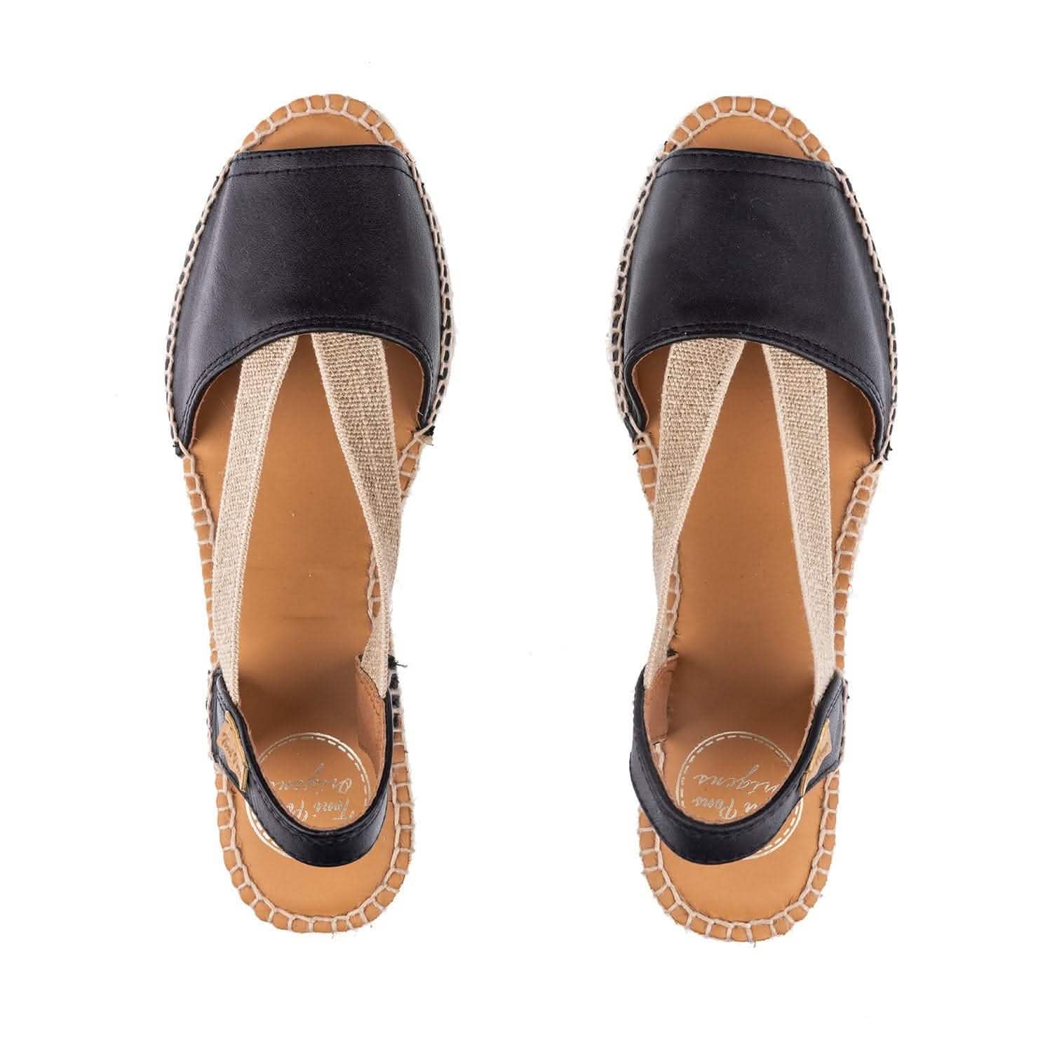 Women's Plain Leather Wedge Espadrilles - Comfortable Summer Sandals for Beach, Vacation & Casual Outings | Teide P Collection