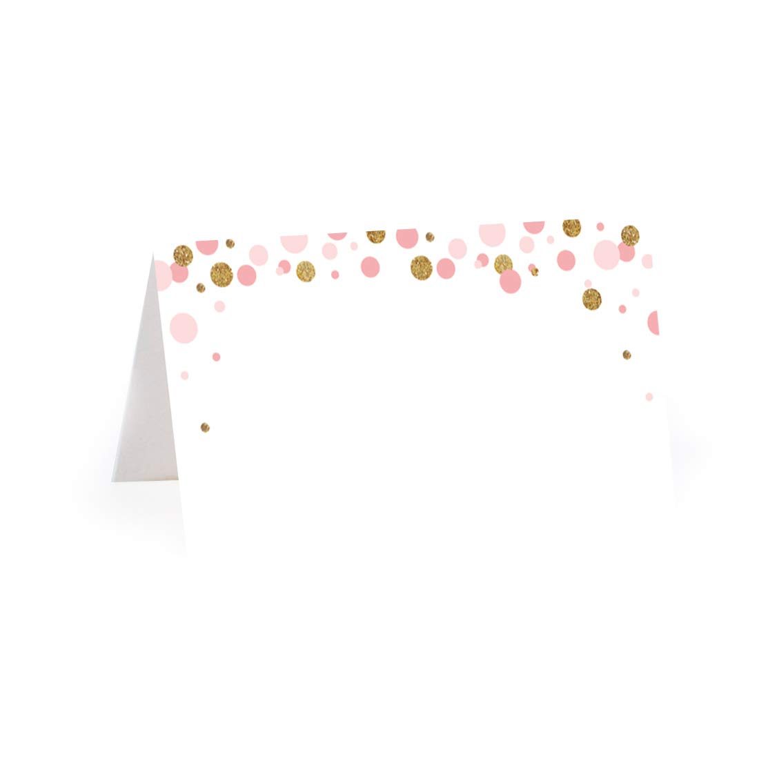 Blush Pink Gold Glitter Printable Table Tent Place Cards - 20-Pack Baby Shower, Wedding & Graduation Name Cards for Table Settings - Perfect for Seating Arrangements, Food Labels & Special Events