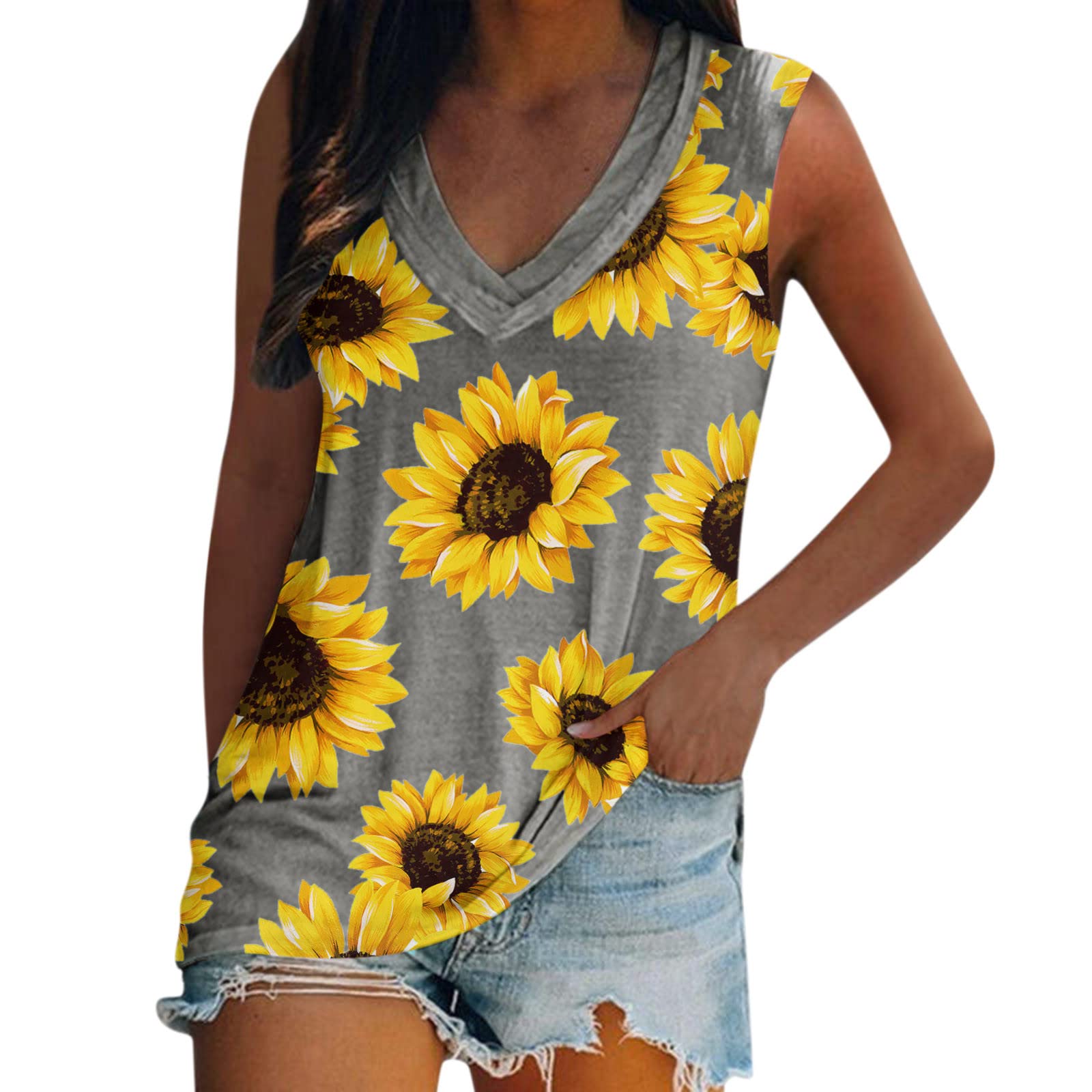 Sexy Sleeveless High Neck Racerback Cropped Tank Tops for Women - Trendy Cute Halter Neck Summer Vest Tops (10 Pack, Gray, Large) - Perfect for Gym, Beach & Casual Outfits