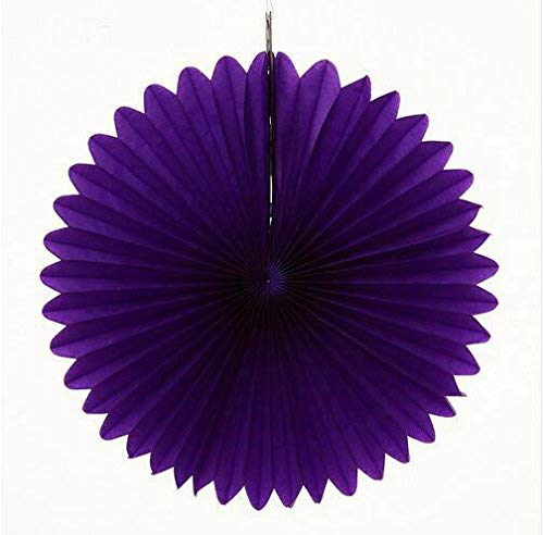 Sorive® 5-Pack 8 Inch Purple Tissue Paper Fans - Decorative Hanging Fan Flowers for Wedding, Birthday, Baby Shower & Party Decorations | Perfect for Backdrops, Ceiling Decor and Photo Booth Props