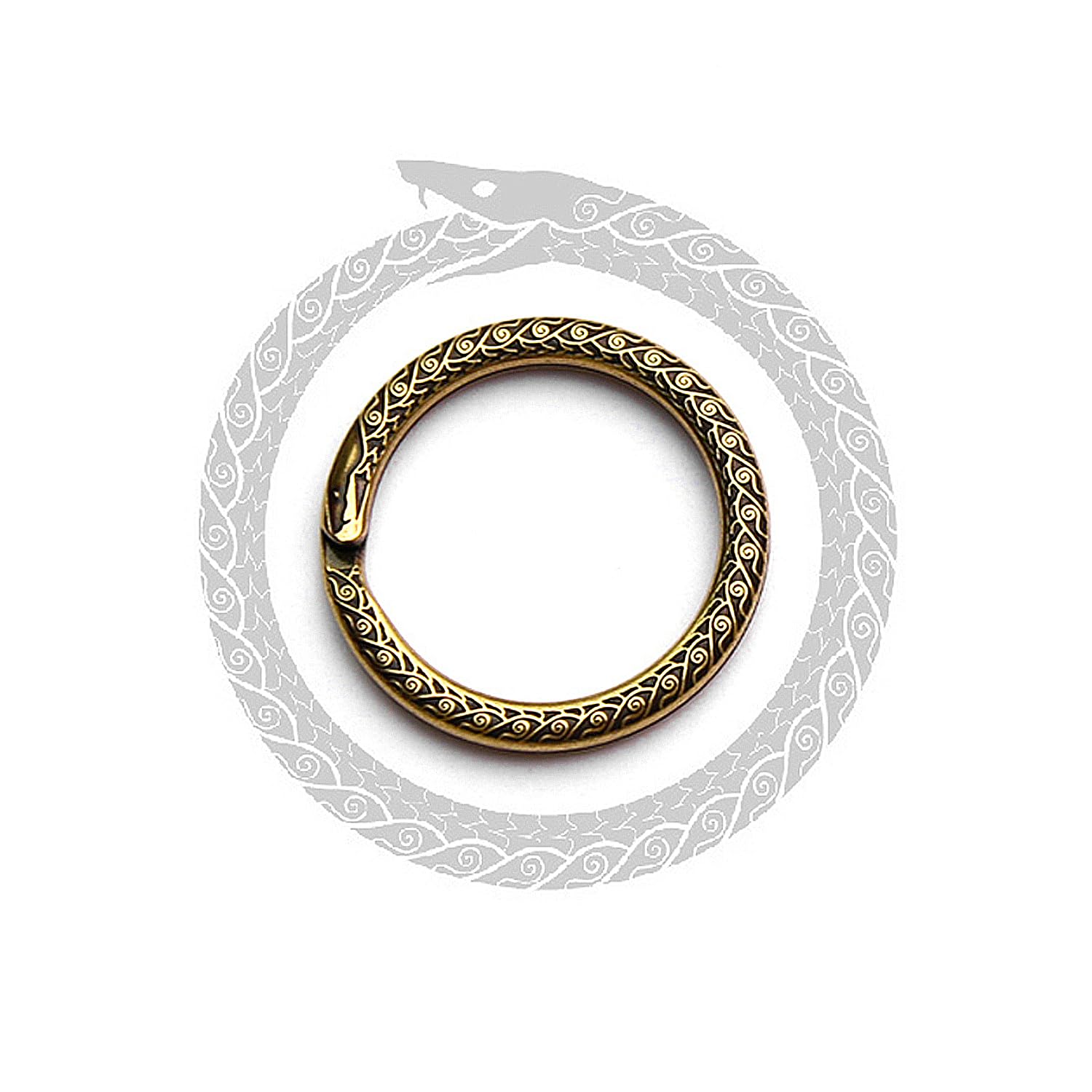 Ouroboros Retro Solid Brass Keychain Hook - Vintage DIY Key Ring, Wallet Chain & Car Keychain for Men Women - Perfect for EDC, Gifts, and Everyday Carry Accessories