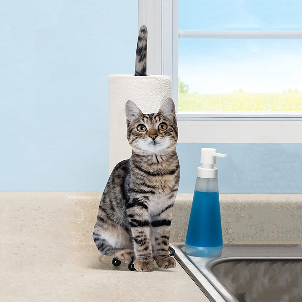 Valink Cat Shaped Toilet Paper Holder - Creative Metal Roll Paper Storage Rack with Cute Kitten Design - Perfect Gift for Cat Lovers - Ideal for Bathroom, Kitchen & Home Decor