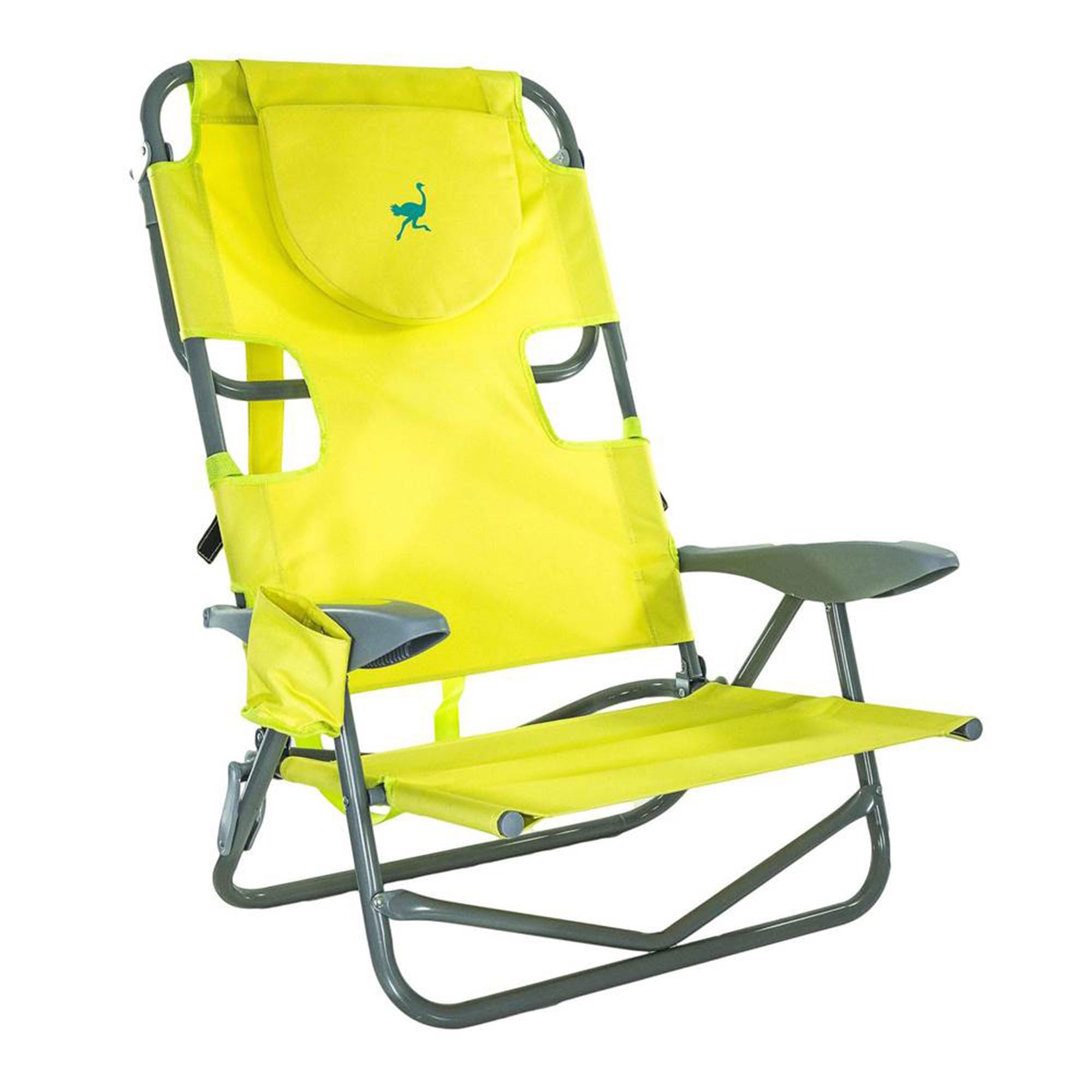 5-Position Reclining Beach Chair with Headrest - Portable Outdoor Lounge Chair for Pool, Beach, Camping & Backyard (2 Pack) - Perfect for Sunbathing, Relaxing & Travel