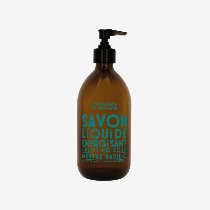 Compagnie de Provence Mint Basil Liquid Soap - Refreshing Hand Wash for Kitchen, Bathroom & Guest Use - Natural French Soap with Essential Oils