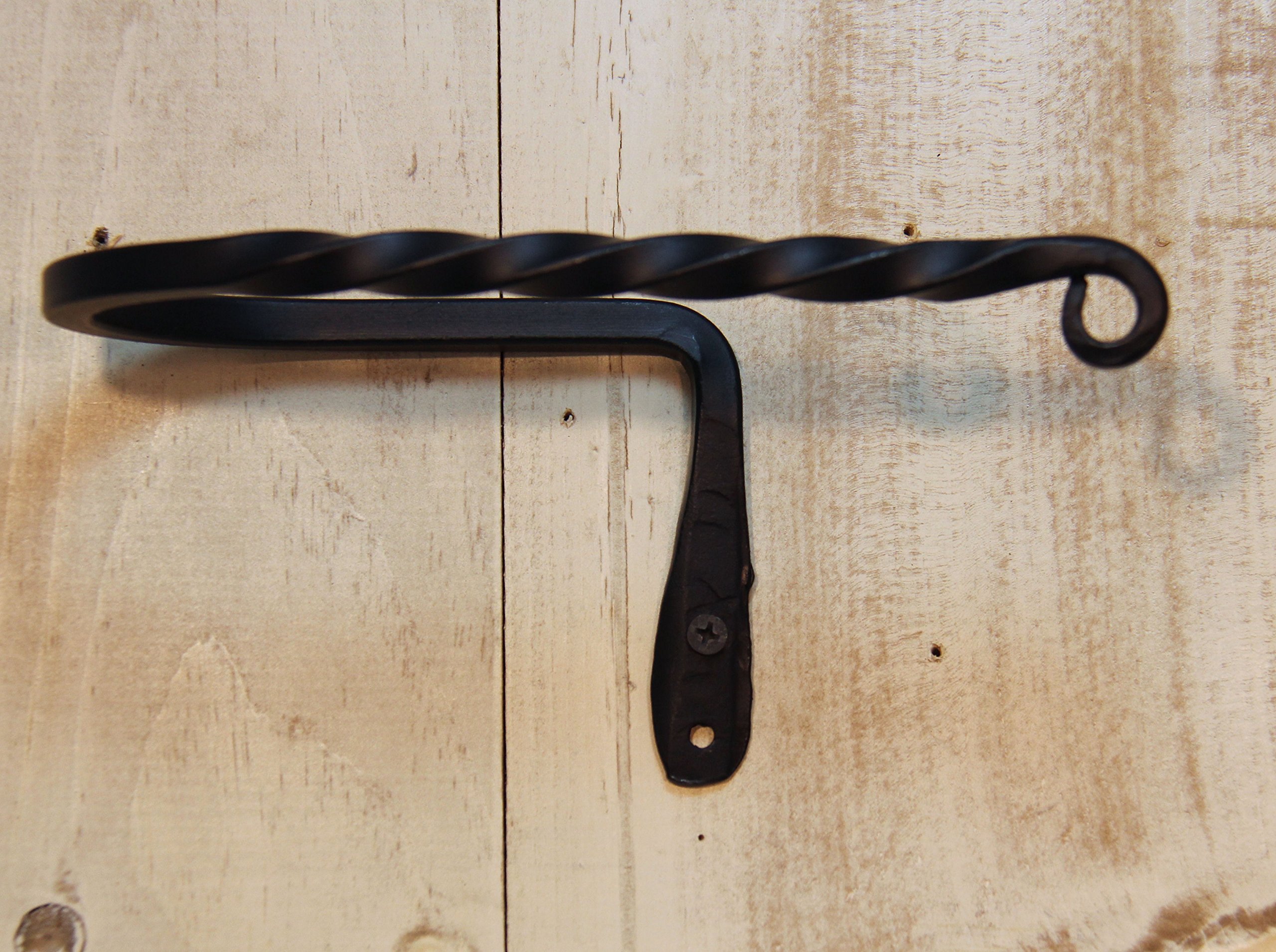 Handmade Wrought Iron Toilet Paper Holder - Rustic Twisted Iron Bathroom Tissue Stand for Vintage & Farmhouse Decor | Perfect for Bathroom, Powder Room & Guest Toilet Organization