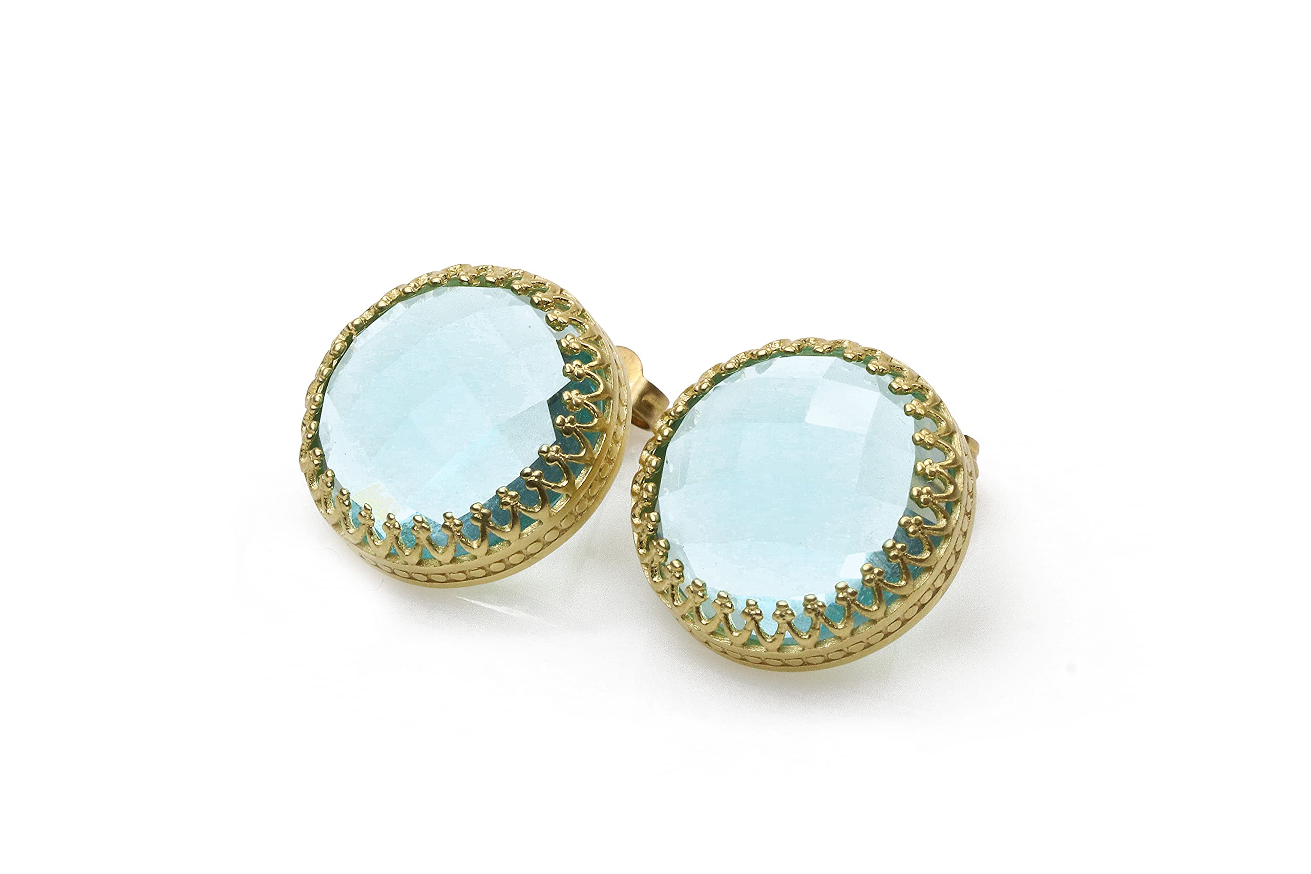 14K Gold Anemone Statement Earrings with Topaz - November Birthstone Jewelry for Women, Elegant Fashion Earrings in Gift Box - Perfect for Birthdays, Anniversaries & Special Occasions