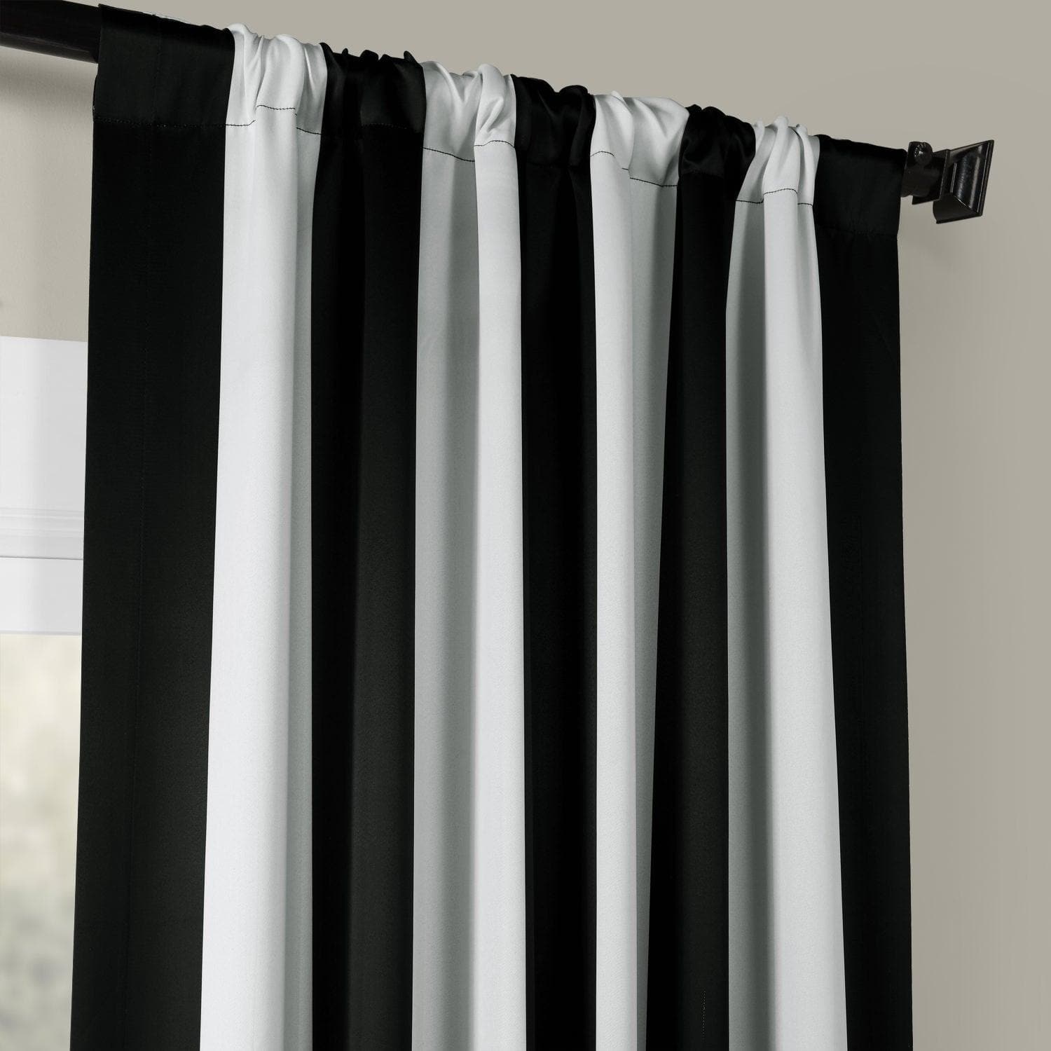 Black & White Striped Room Darkening Curtains for Bedroom - Light Blocking Window Drapes for Nursery, Living Room & Home Decor