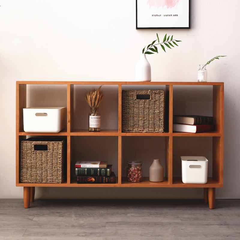 Madison Teak Bookcase Cube - Nordic Style Solid Wood Bookshelf for Living Room, Bedroom, or Office Storage | Modern Book Organizer with 6 Storage Cubes