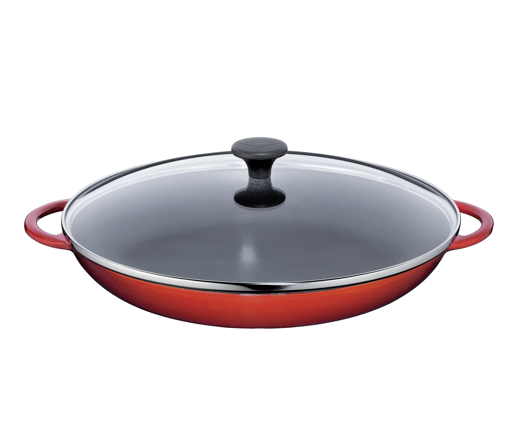 0406001434 Authentic Provence Cast Iron Paella Pan - 12 x 37 x 40 cm, Red - Perfect for Outdoor Cooking, Spanish Cuisine & Family Gatherings