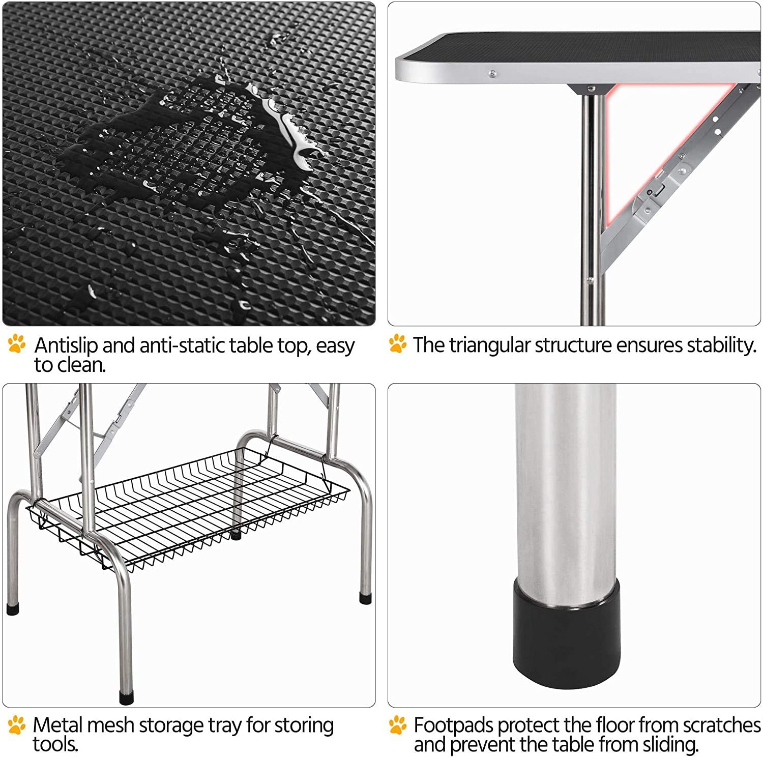 Professional Adjustable Foldable Dog Grooming Table for Large Dogs - Heavy Duty 330Lb Capacity, 46