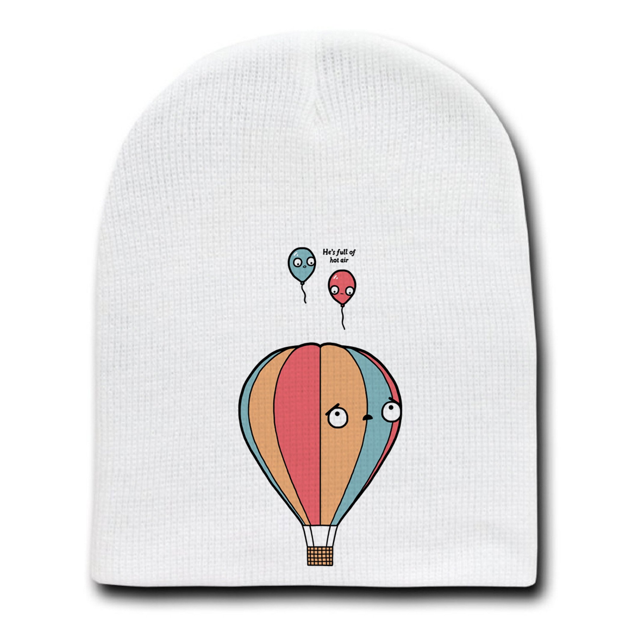 Hot Air Balloon Bully Humor Beanie - Funny White Skull Cap Winter Hat for Men & Women - Perfect for Outdoor Activities, Gifts, and Casual Wear