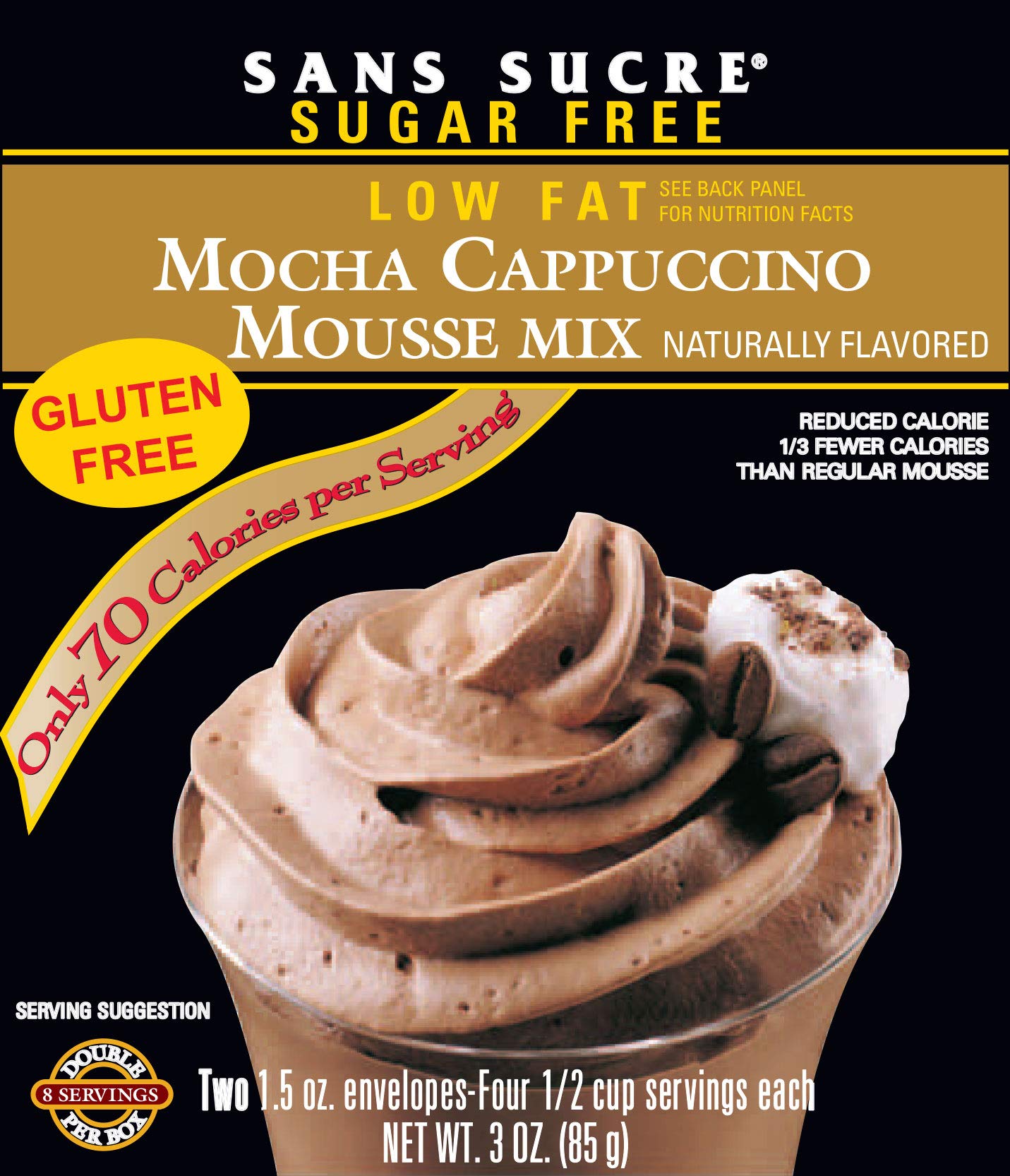 Sugar-Free Mousse Mix - Gluten Free, Mocha Cappuccino Flavor | Perfect for Keto Desserts, Coffee Shops & Healthy Baking