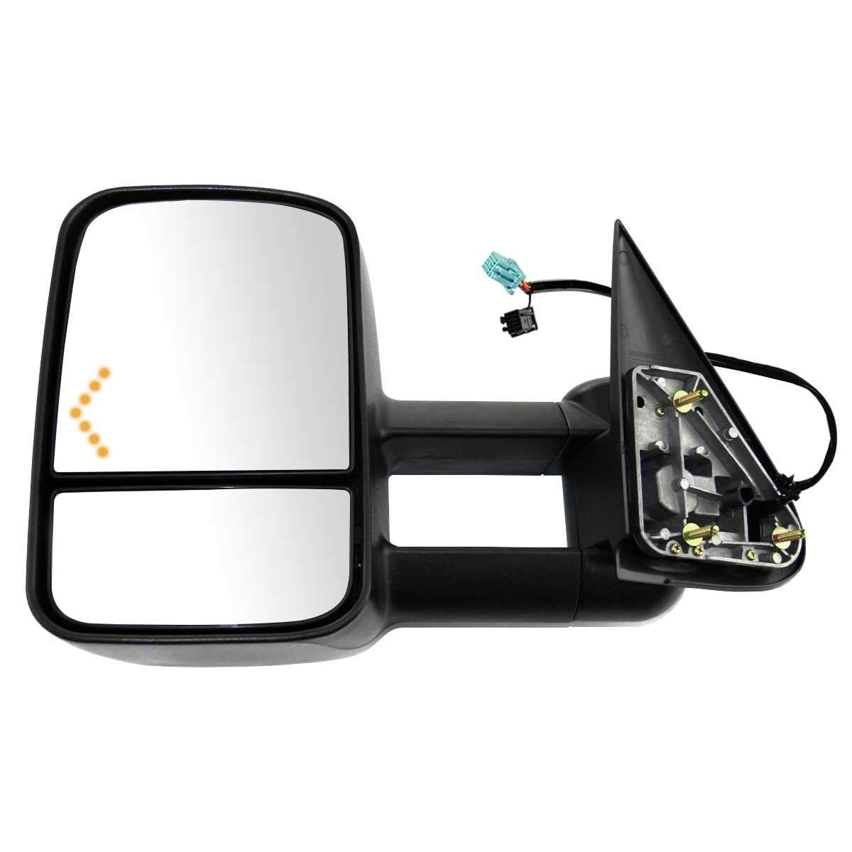 HSCHER Power Heated Tow LED Signal Driver Side Mirror for 2003-2006 Chevy Silverado 1500 - Enhanced Visibility & Safety for Towing & Night Driving