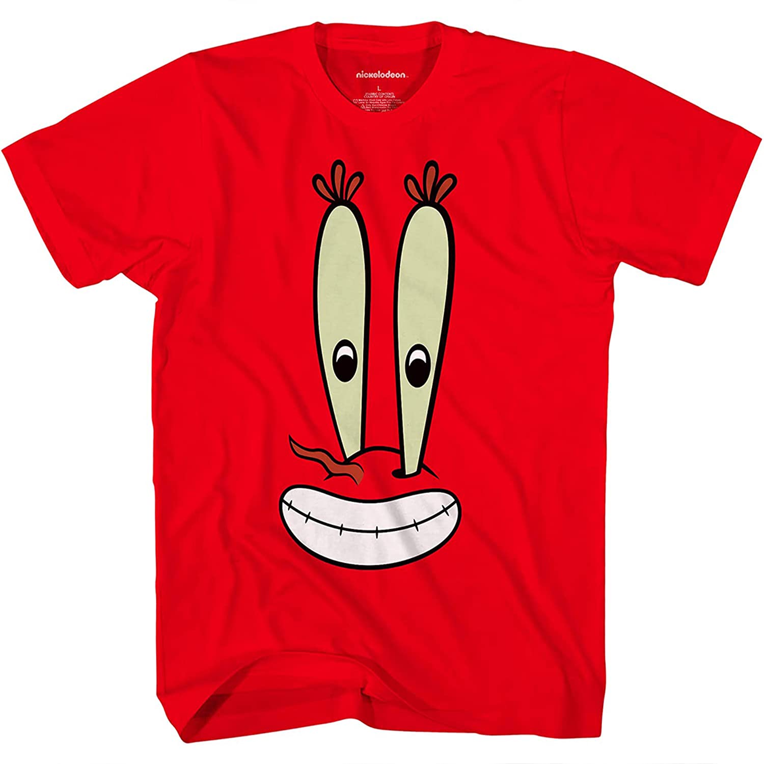 SpongeBob SquarePants Men's Graphic T-Shirt - SpongeBob, Patrick, Squidward & Mr. Krabs Big Face Print | Casual Wear, Cosplay & Cartoon Fan Gift