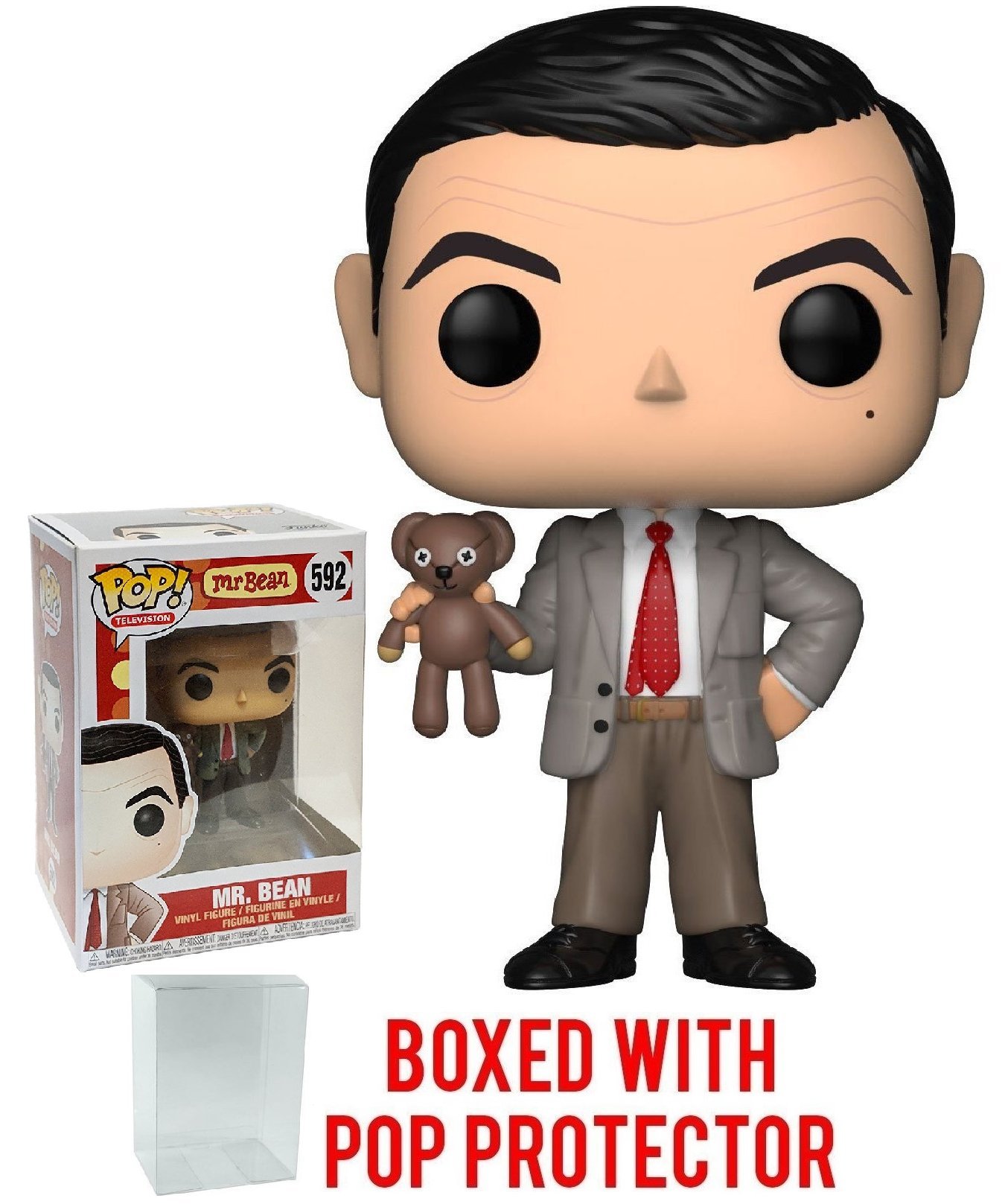 Funko Pop! Movies: Mr. Bean Vinyl Figure Collectible with Pop Protector Case - Perfect for Display, Gifts & Pop Culture Collections