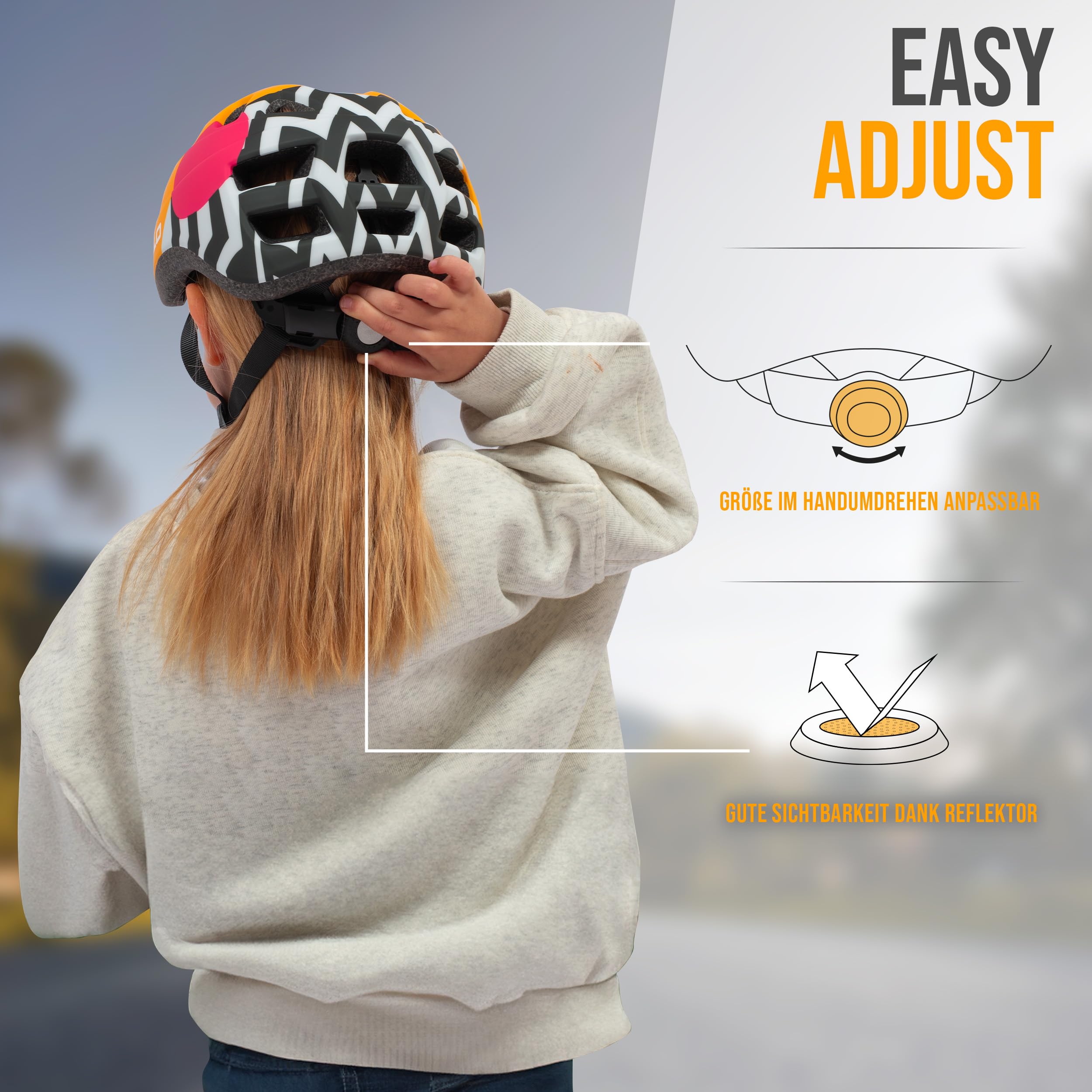 Apollo Kids Bike Helmet for Boys & Girls Ages 3+, Adjustable Youth Helmet for Cycling & Scooters - Multi-Sport Safety Helmet for Children (Size 48+) - Perfect for School Commutes, Park Rides & Family Outings