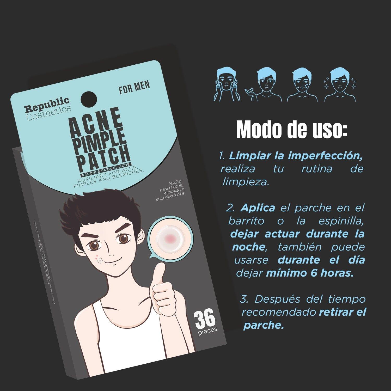 **36pcs Acne Pimple Patches for Men - Clear & Fast Healing Spot Treatment | Republic Cosmetics Skin Care | Perfect for Overnight Use & Daily Skincare Routine**