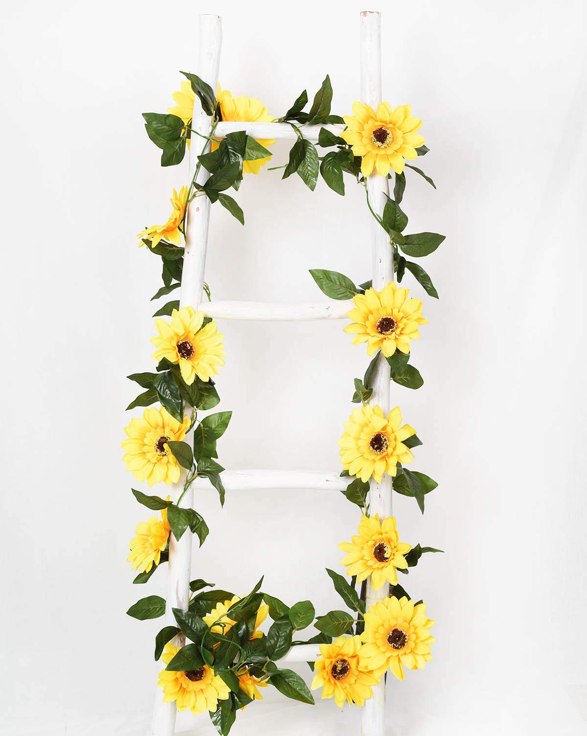 2 Pack Artificial Sunflower Garland - Silk Sunflower Vine with Green Leaves for Wedding, Party, Home & Table Decor - DIY Floral Arrangement, Wall Hanging, and Event Decoration
