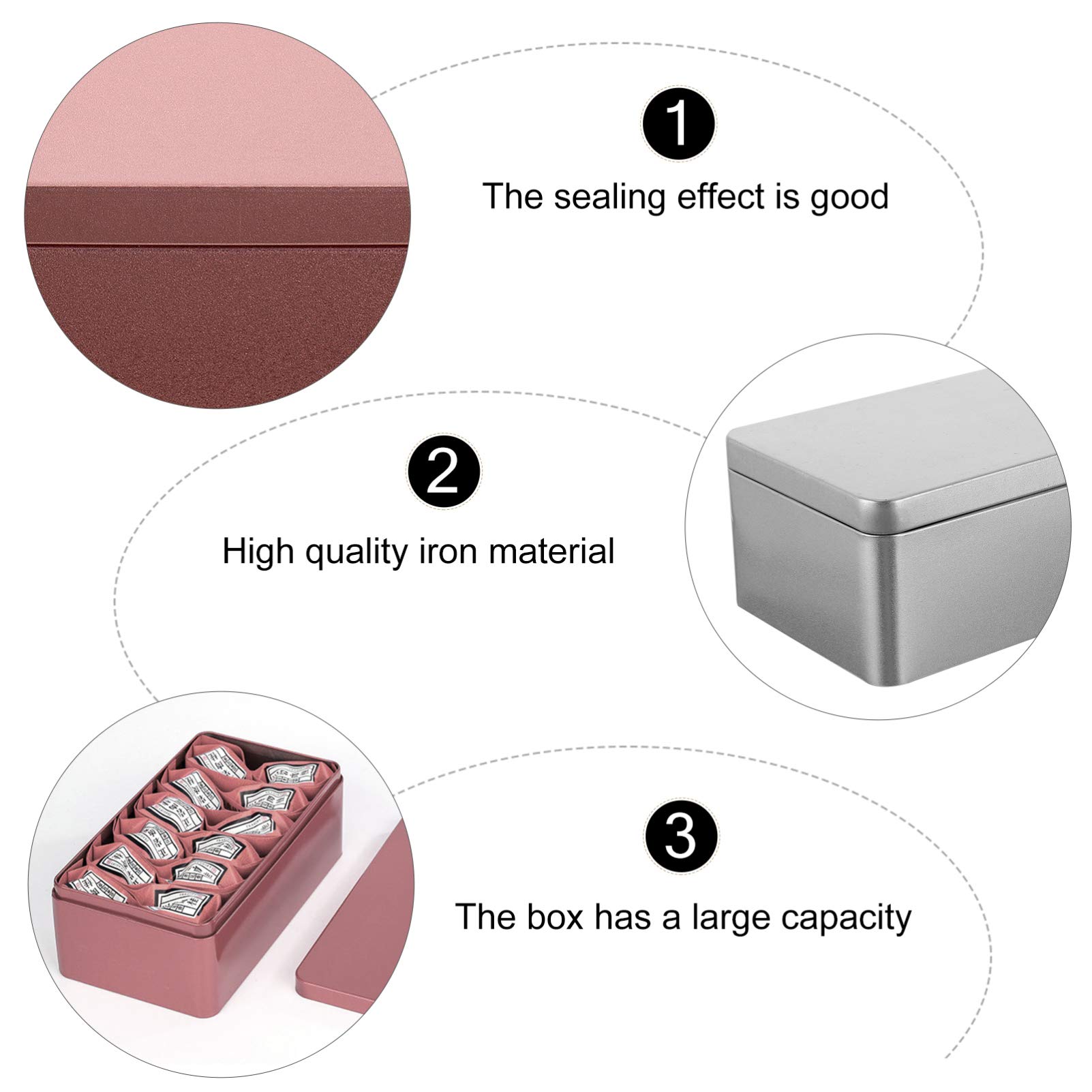 Hemoton 2-Piece Tea Storage Box Set - Airtight Tinplate Containers for Tea Leaves, Coffee, Candies & Spices | Perfect Kitchen & Pantry Organization for Home, Office & Gift Giving