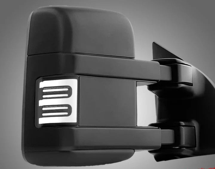 Ford 08-16 Super Duty F250/F350 Side Mirror Lenses (2-Piece Set) - Ultra Bright White/Amber Running Lights & Amber Turn Signals - Smoked/Clear Lens - Upgrade for Night Driving & Enhanced Visibility