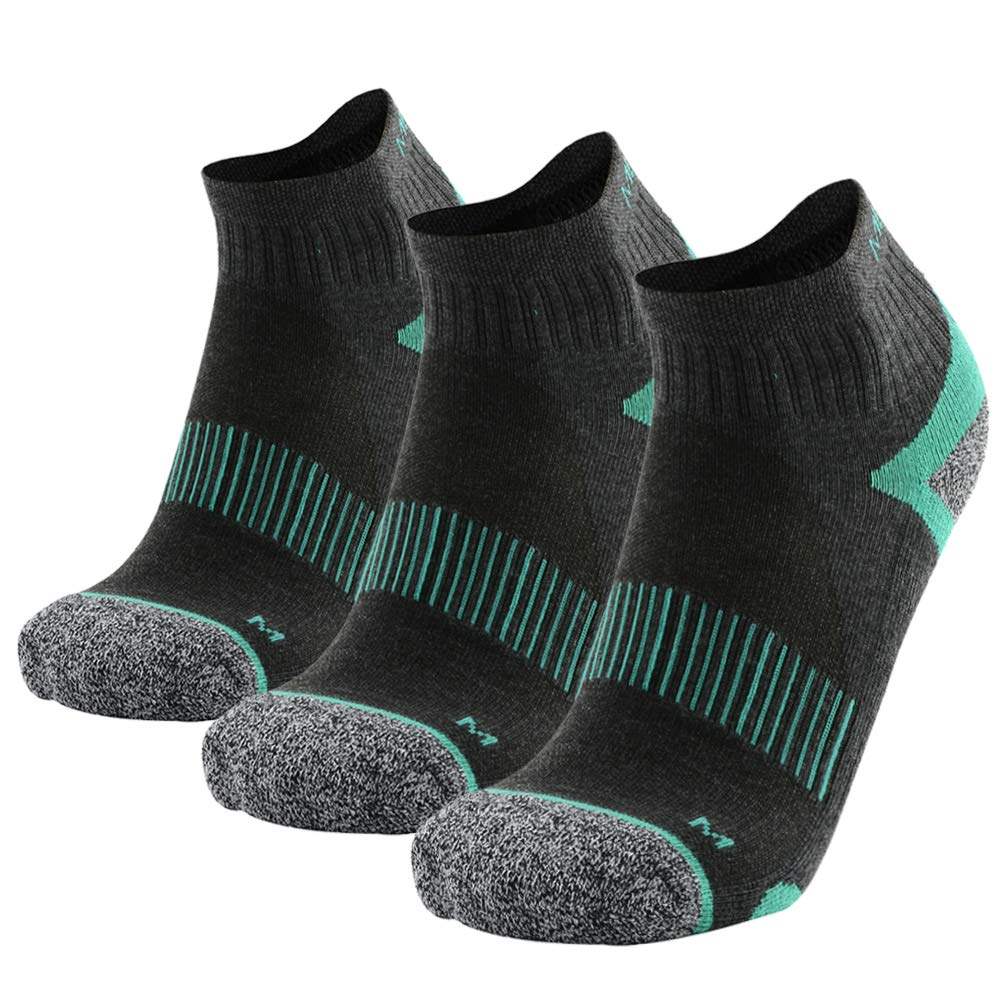 MK MEIKAN Hiking & Running Socks for Men & Women - Breathable Athletic Cushion Ankle Socks (3 Pairs) - Perfect for Trail Running, Gym Workouts & Outdoor Activities