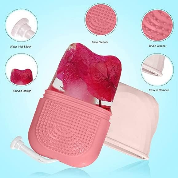 VONITY Best Ice Roller for Face - Oil Control & Glowing Skin | Cooling Face Massager for Women | Pink Ice Cube Roller for Puffiness & Dark Circles | Perfect for Morning Routine & Post-Workout Recovery