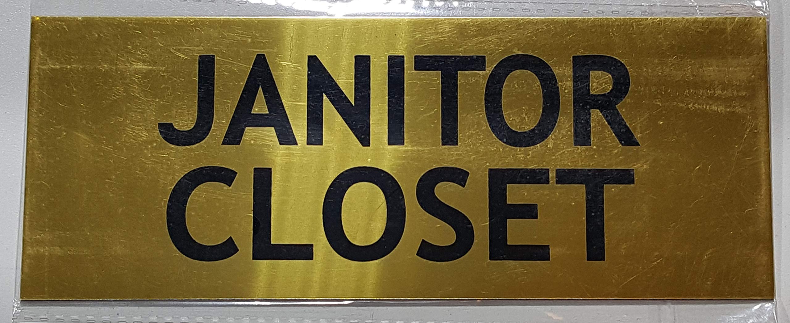 Gold Janitor Closet Sign - Durable Aluminum (2