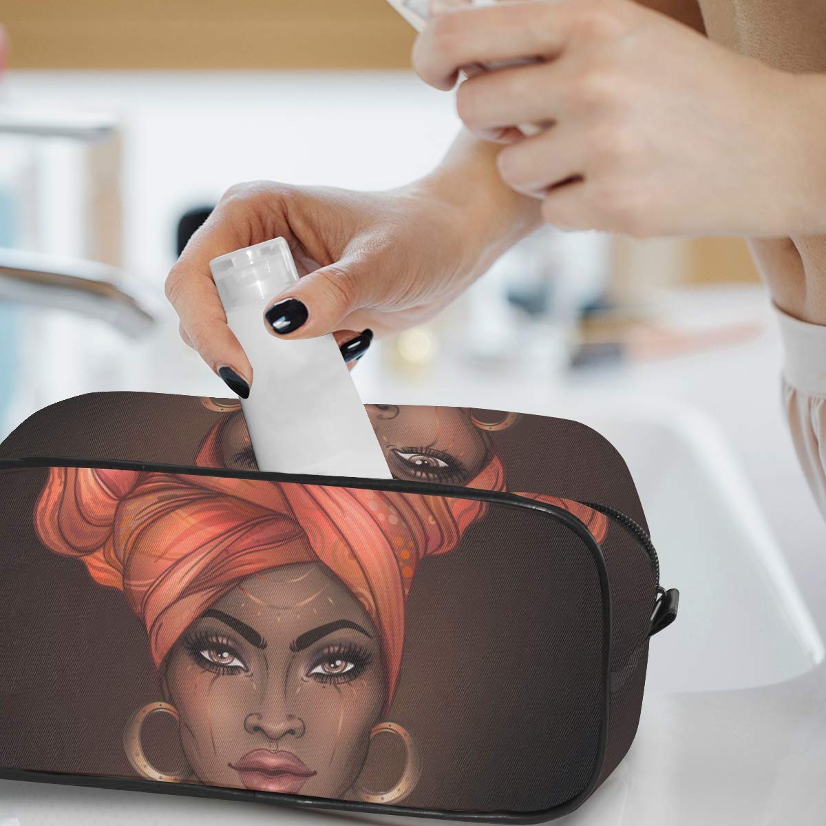 Waterproof Travel Toiletries Bag - Portable Cosmetic Organizer for Women | Makeup Pouch with Multiple Compartments | Perfect for Vacation, Gym, Business Trips & Daily Use