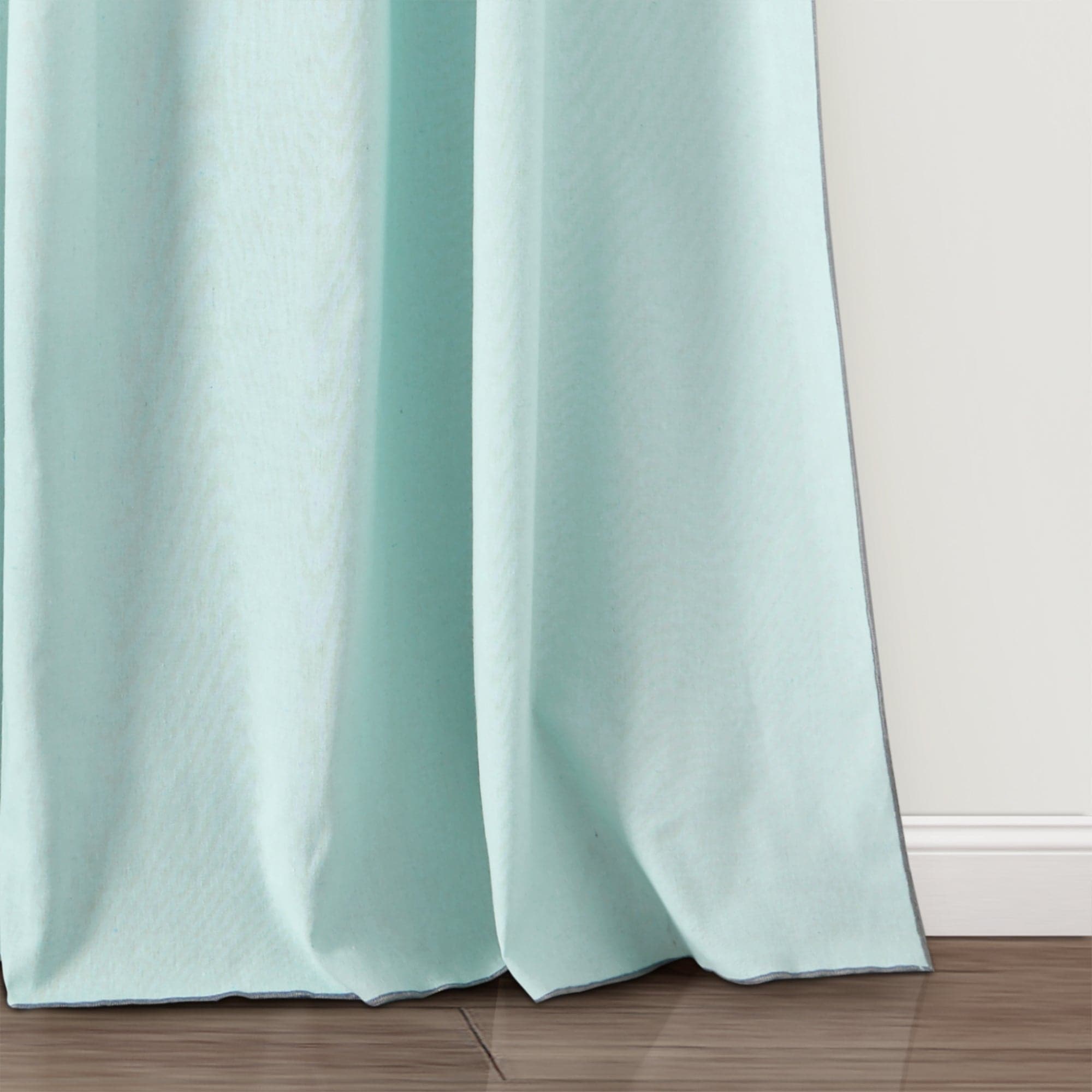 Modern Faux Linen Embroidered Edge Window Curtain Panel Set with Attached Valance - Elegant Home Decor for Living Room, Bedroom & Dining Room