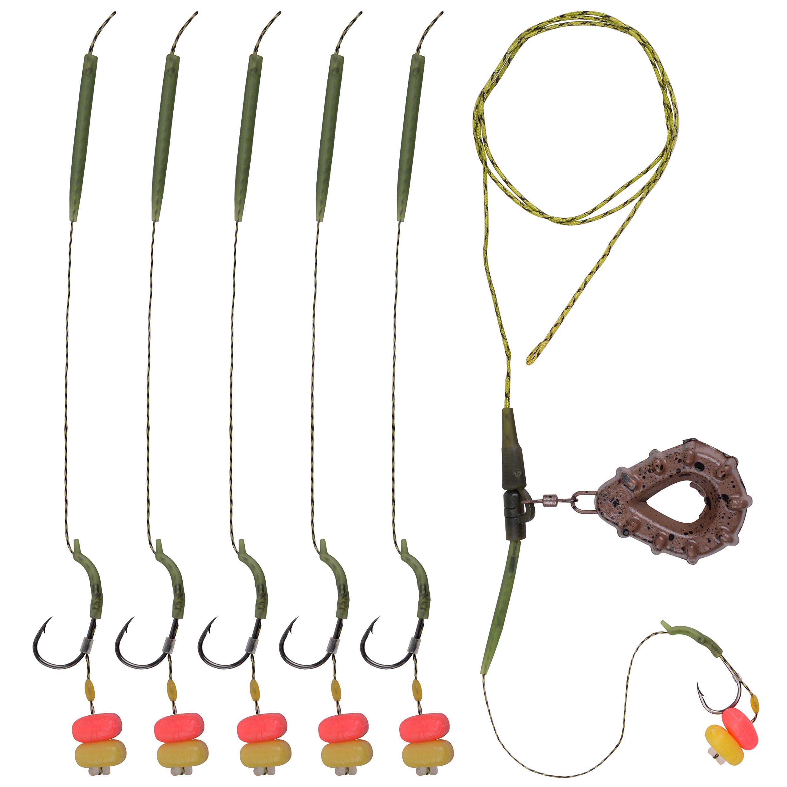 Carp Fishing Rigs Kit with Sinkers & Hooks for Freshwater Angling