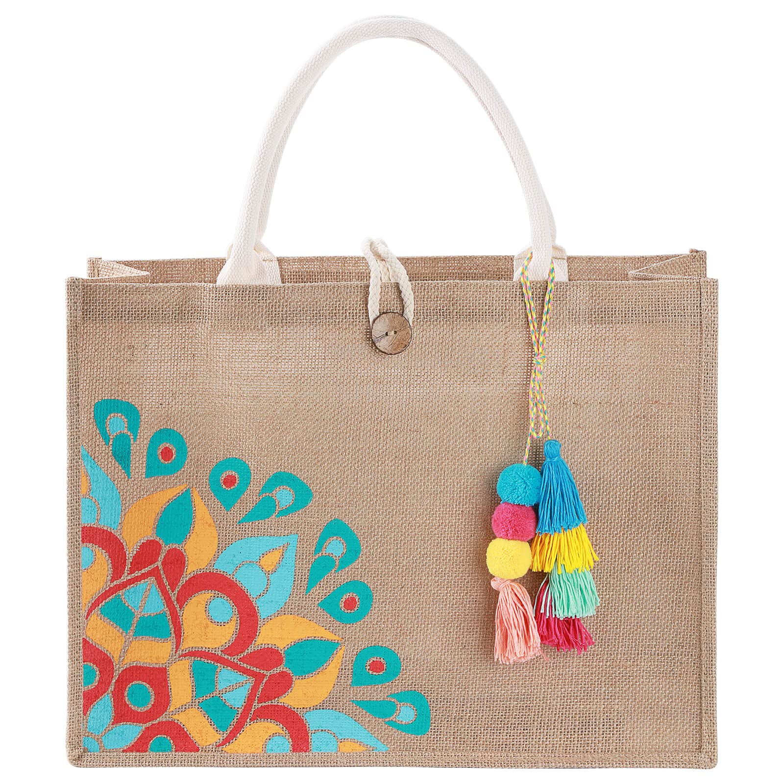 Stylish Straw Beach Tote Bag for Women - Vinyl Lined with Tassel Pockets - Perfect Jute Vacation Bag for Summer, Pool & Beach Trips - Great Summer Gift Idea for Her